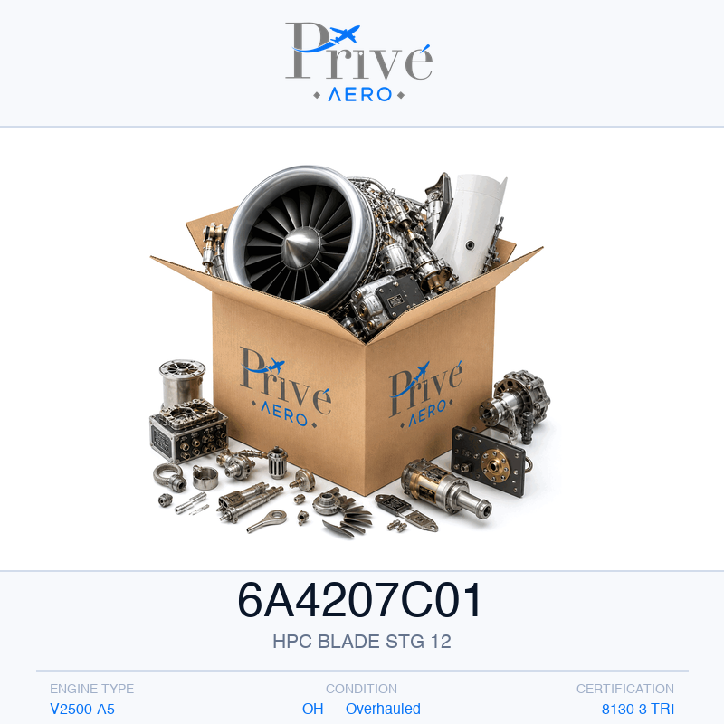 P/N 6A4207C01 HPC BLADE STG 12 6A4207C01 HPC BLADE STG 12 – Privé Aero